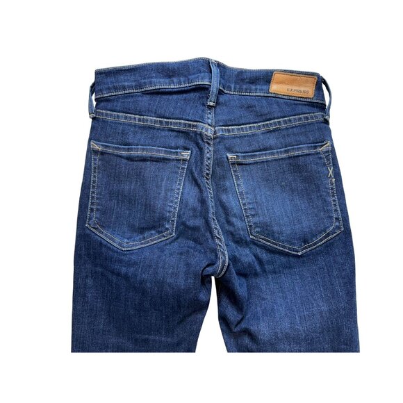 Express Denim Perfect Mid Rise Ankle Legging Stretch Jeans Size 0R Blue - Picture 11 of 13